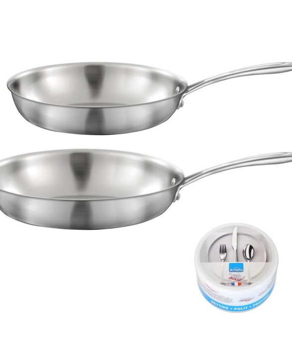 Lot Gourmet 2 poêles inox...
