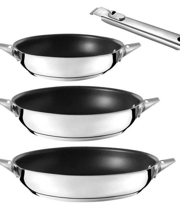 Lot de 3 poêles 20-24-28cm...