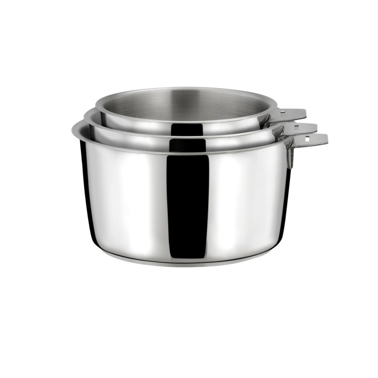 Lot 6 pièces - 3 casseroles, 2 poêles revêtement céramique et 1 poignée noire