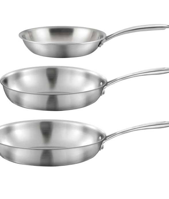 Lot de 3 poêles inox...