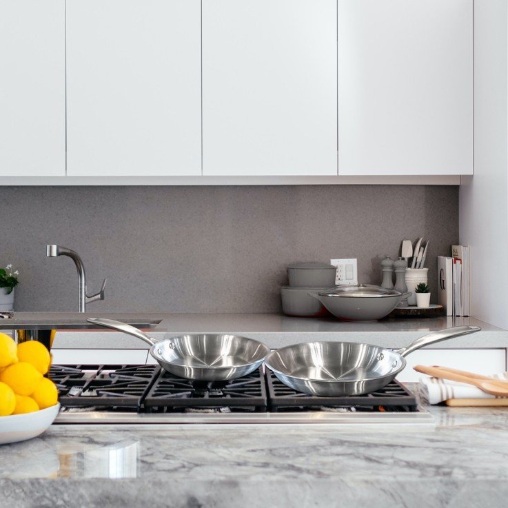 Lot de 3 poêles inox Gourmet 20-24-28 cm