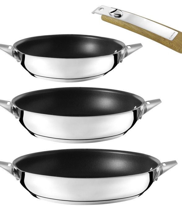 Lot de 3 poêles 20-24-28cm...