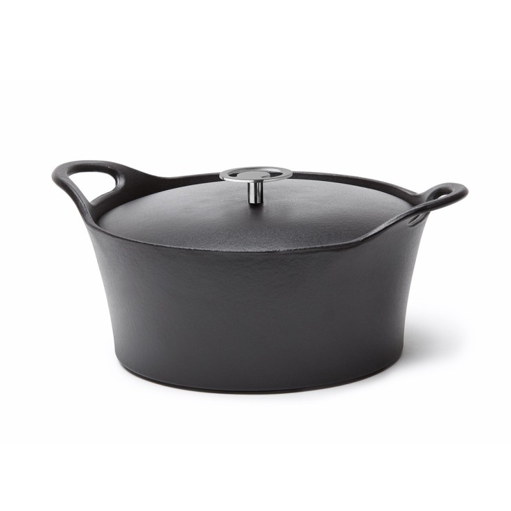 Cocotte ronde 20 cm en fonte émaillée noire (1,6L)