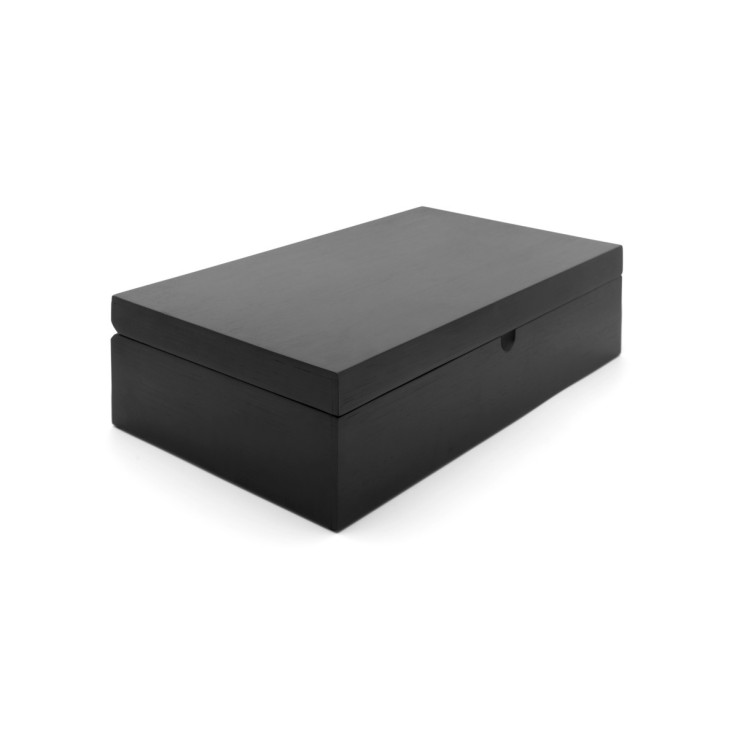 Coffret à thé noir avec 6 boîtes à thé et cuillère