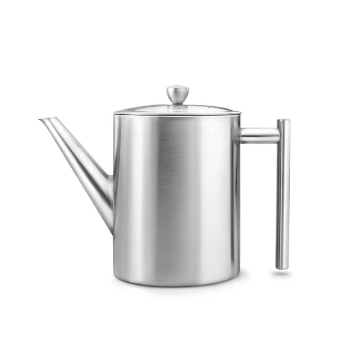 Théière Cylindre 1.2 L en métal satiné