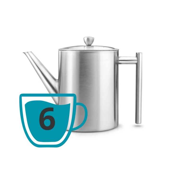 Théière Cylindre 1.2 L en métal satiné