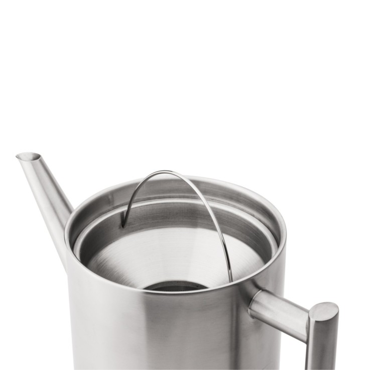 Théière Cylindre 1.2 L en métal satiné