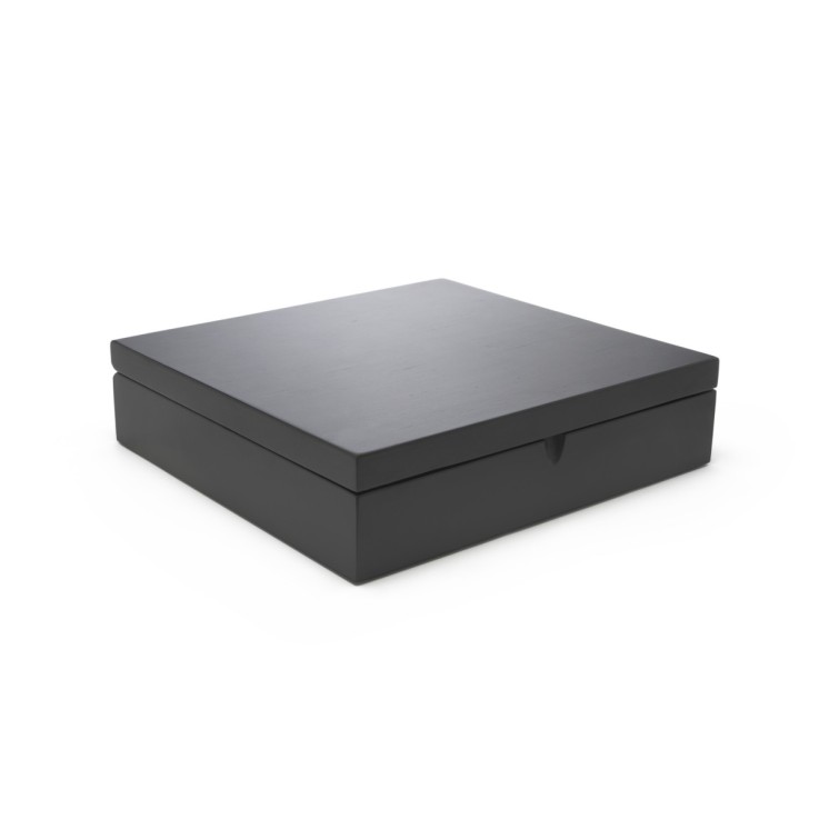 Coffret à thé noir 12 compartiments avec fenêtre