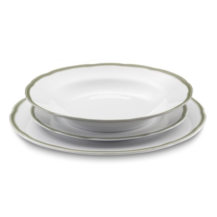 Service Scala Vert 18 pièces en porcelaine