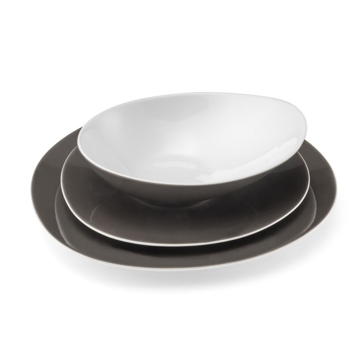 Service Sven Taupe 18 pièces en porcelaine