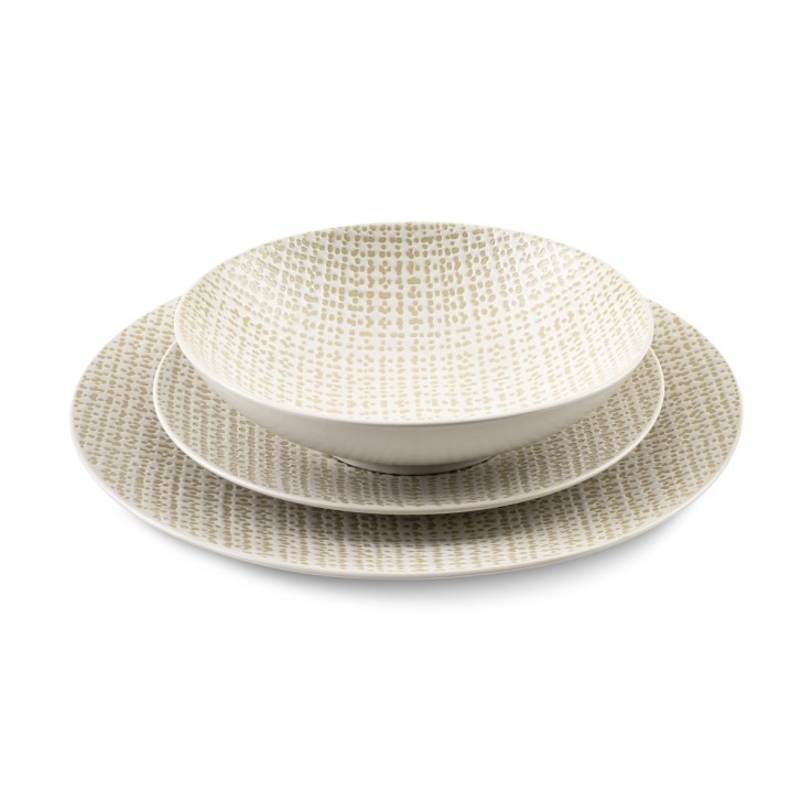 Service Tweed Ivoire 18 pièces en grès