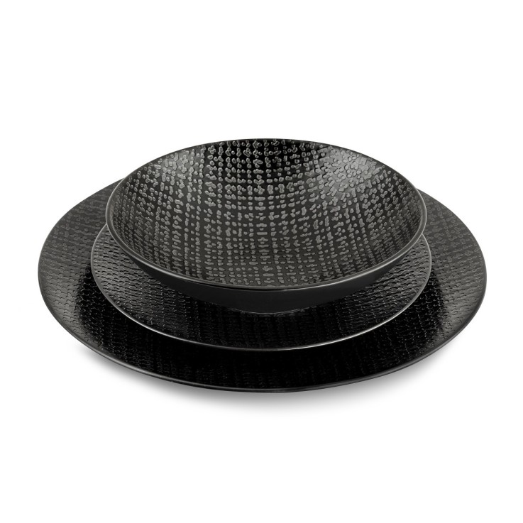 Service Tweed Noir 18 pièces en grès