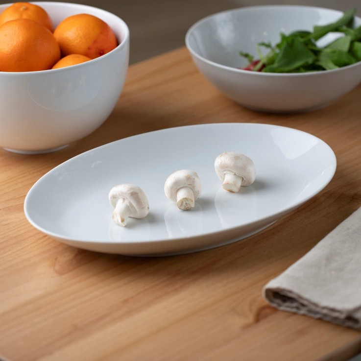 Plat ovale Côme 38 x 24 cm en porcelaine