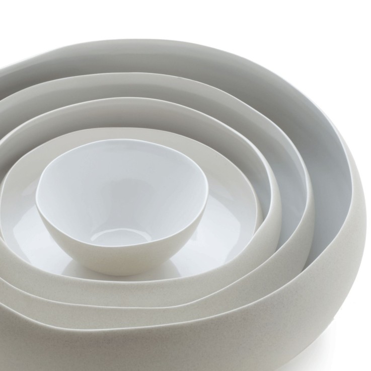 Coupe Oslo Blanc 22 x 22 x 7.8 cm en grès