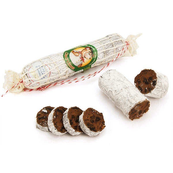 Choco'cisson - Saucisson en chocolat, raisins, pruneaux et Armagnac - Saucisson de 130g