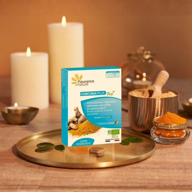 Curcuma PLUS (15 jours) - Articulations, Digestion, Défenses et Antioxydants (15 comprimés) Bio