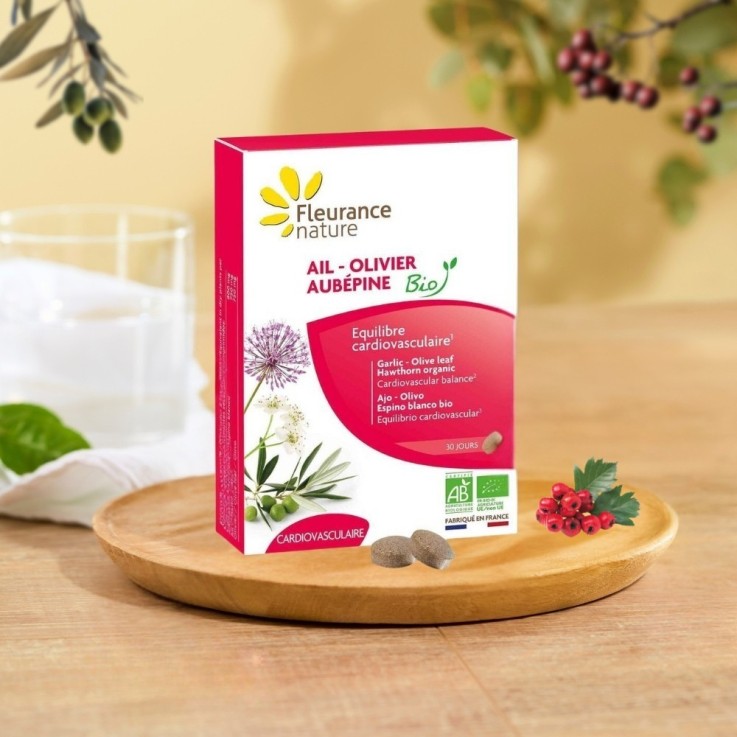 Ail, olivier, aubépine - Équilibre cardiovasculaire (60 comprimés) Bio