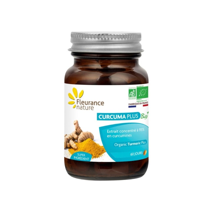 Curcuma PLUS (60 jours) - Articulations, Digestion, Défenses et Antioxydants (60 comprimés) Bio