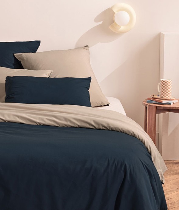 Parure de lit bicolore en...