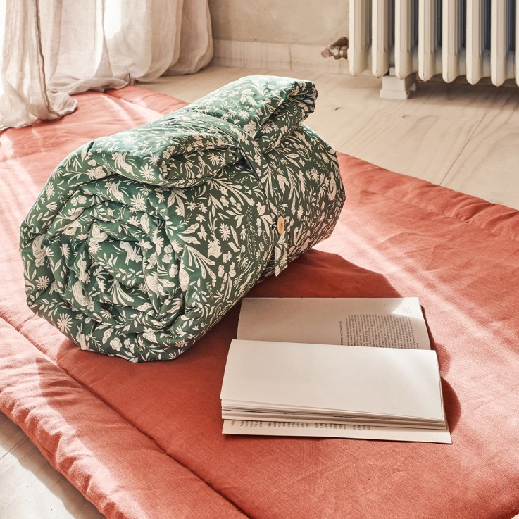 Matelas de sol uni en lin, TERRE CUITE