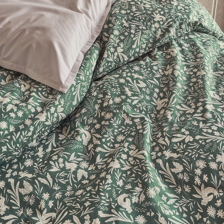 Housse de couette imprimée en percale de coton, SOUS BOIS