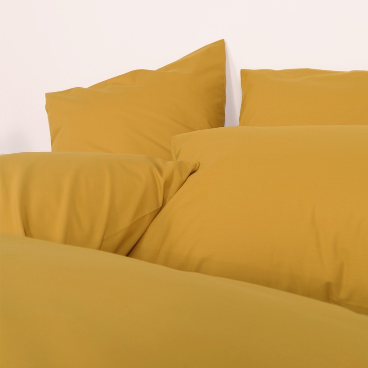 Lot de 2 taies d’oreiller unies en percale de coton bio, LES ESSENTIELS