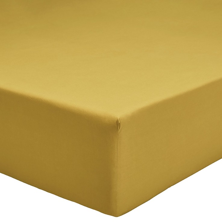 Drap housse uni en percale de coton bio, LES ESSENTIELS