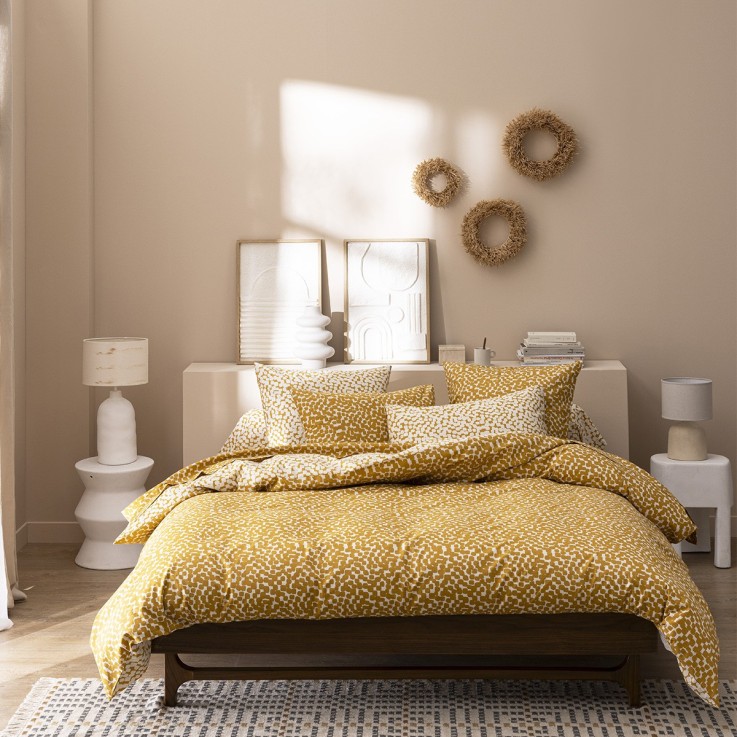 Housse de couette imprimée en viscose de bambou, COTONOU