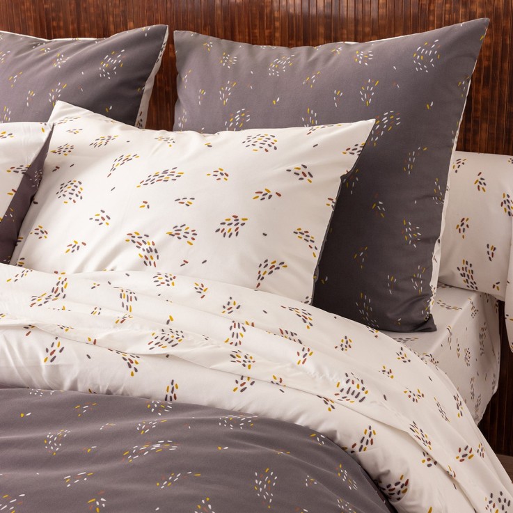 Drap housse imprimé en polyester recyclé, AMALIA