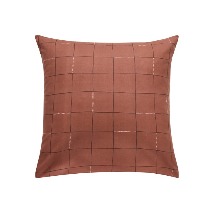 Parure de lit imprimée en polyester reclyclé, taies carrées, DIEGO