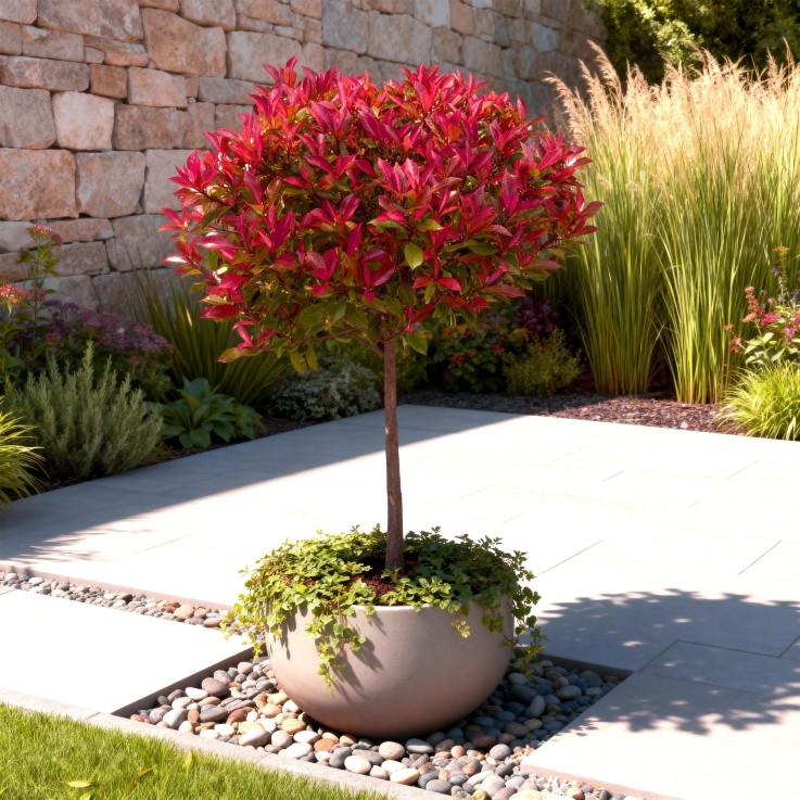 Photinia fraseri Carre Rouge en pot