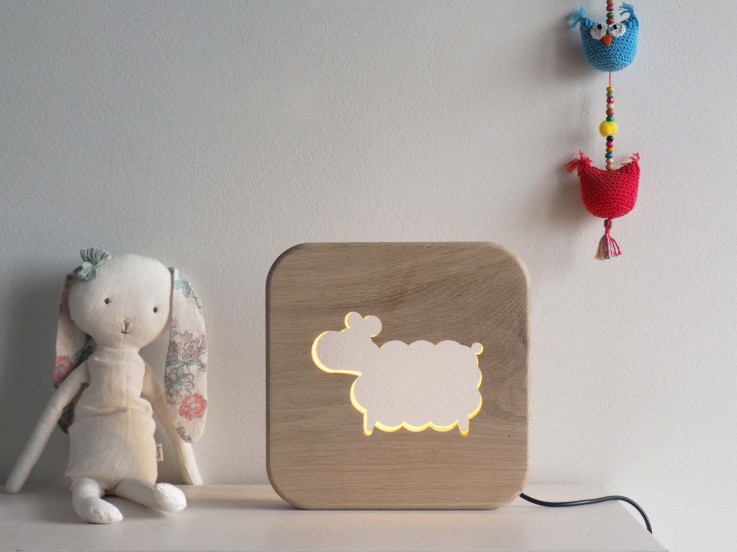 Veilleuse en bois kids Mouton Blumen