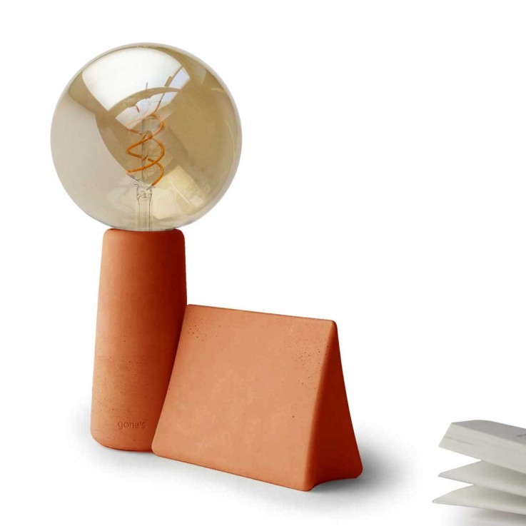 Lampe à poser béton et marque-page Phare + Bicoque