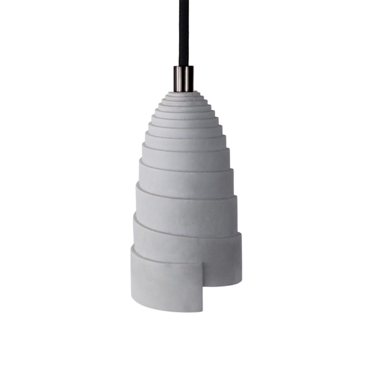 Suspension béton et accessoires perle noire Flanelle