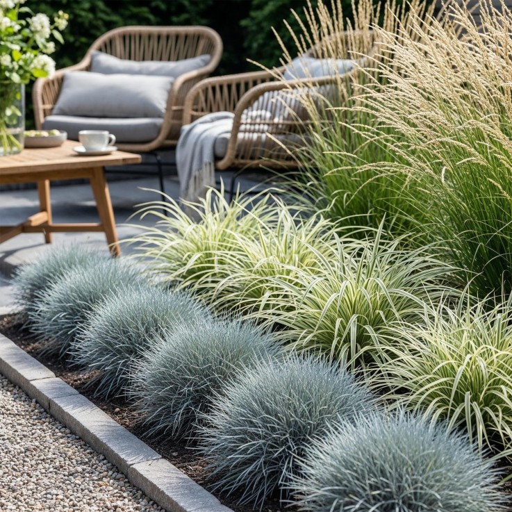 Graminées variées x3