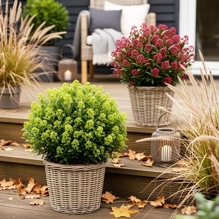 Skimmia japonica Duo en pot x2