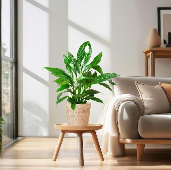 Spathiphyllum et son pot -  Panier naturel