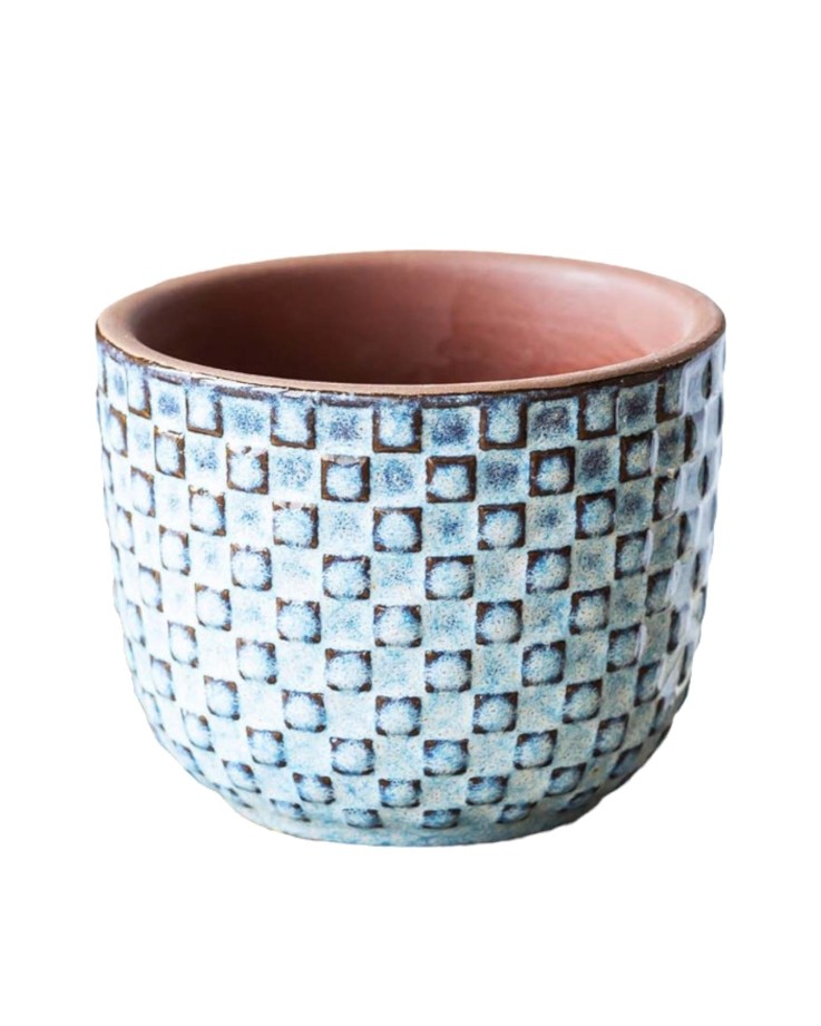 Mini cache pot - RELIEF BLEU