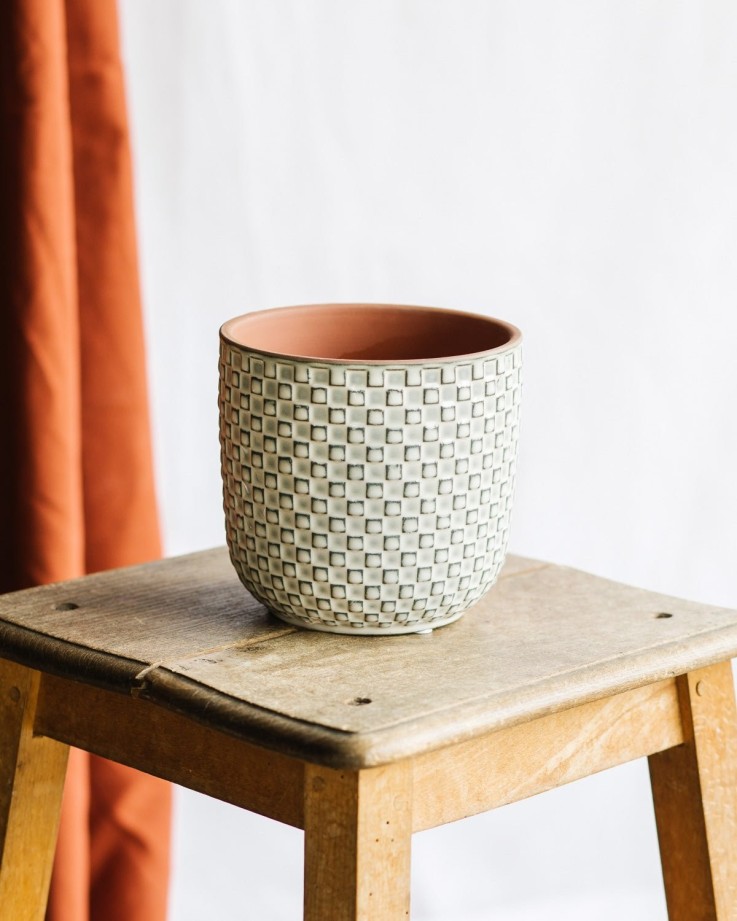 Cache pot - RELIEF BLANC