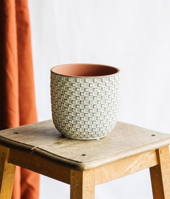 Cache pot - RELIEF BLANC