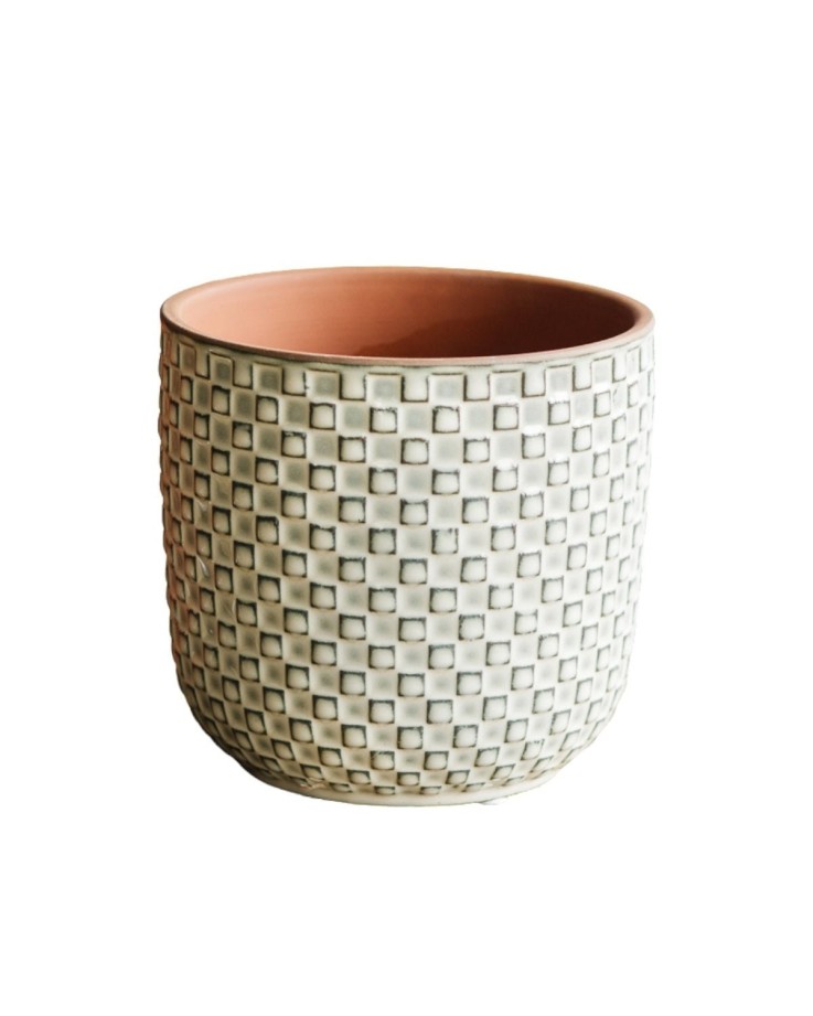 Cache pot - RELIEF BLANC