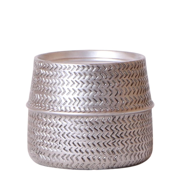 Cache-pot argenté - Ø12cm