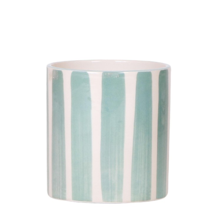 Pot décoratif Painted Stripe Turquoise