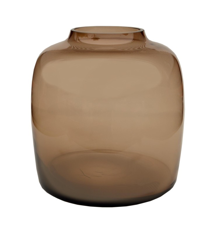 Vase en verre taupe - h25cm, Ø25cm