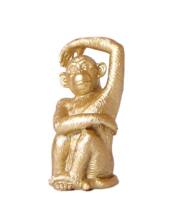 Singe Assis Or - Figurine...