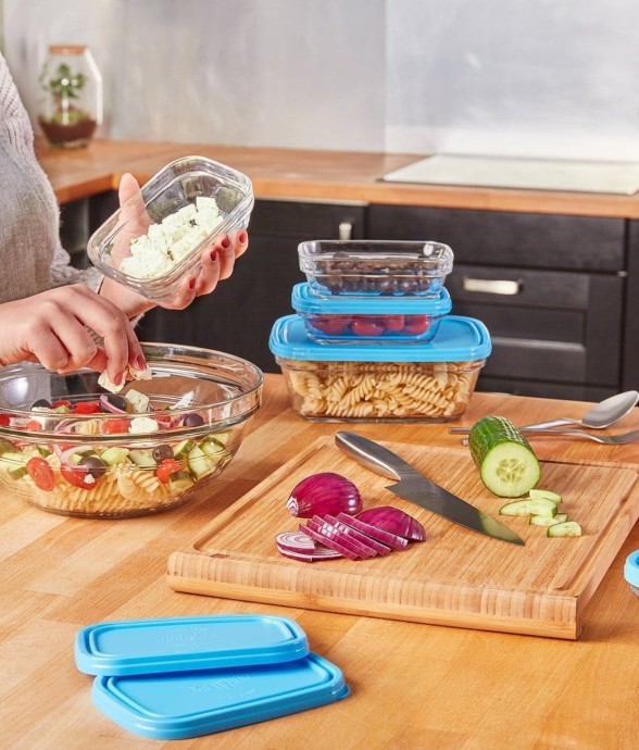 Saladiers carrés en verre -...