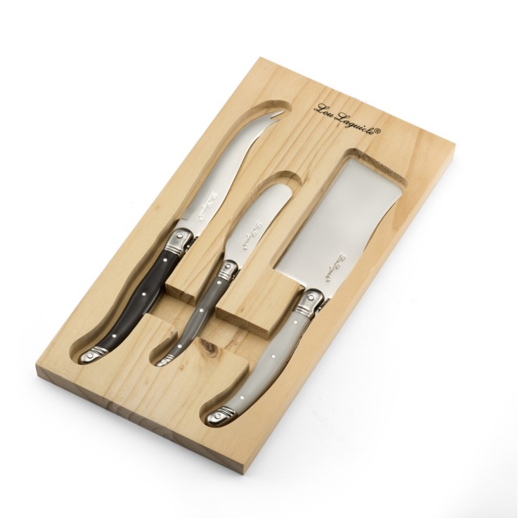 Coffret 3 couvert de service à fromage Tradition en inox