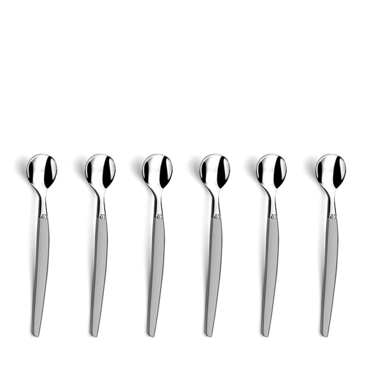 Set 6 cuillères expresso moka Jet Sablé en inox