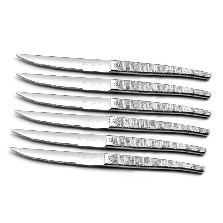 Set 6 Couteaux Steak Jet Textil en inox