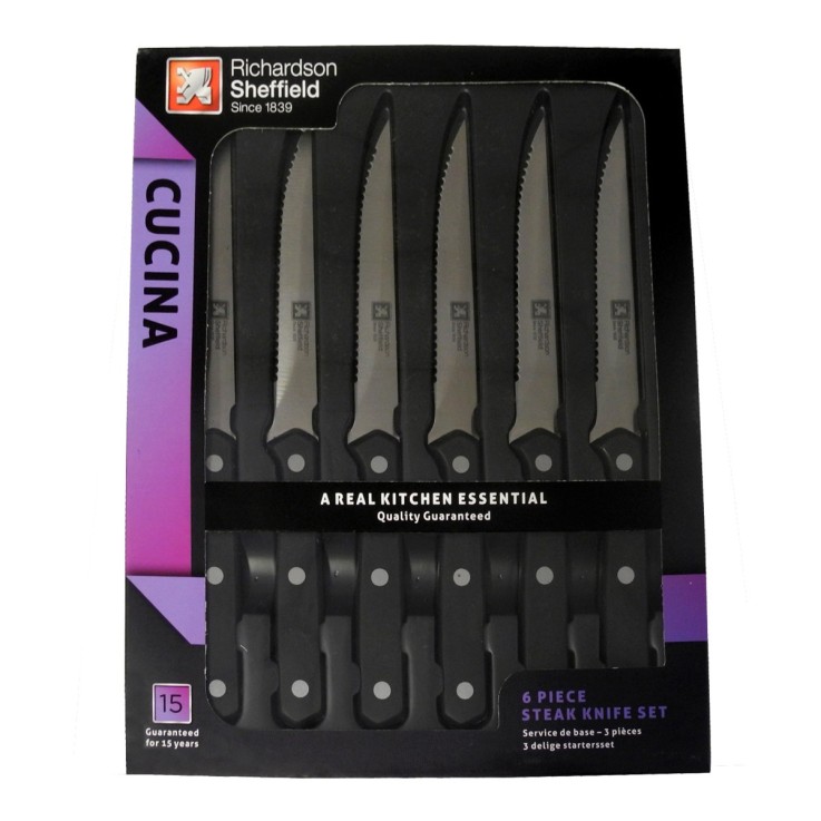 Coffret 6 couteaux steak en inox